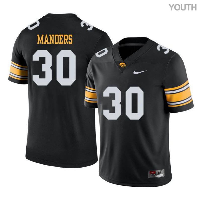 Youth Iowa Hawkeyes NCAA #30 Steve Manders Black Authentic Nike Alumni Stitched College Football Jersey SS34P74WI